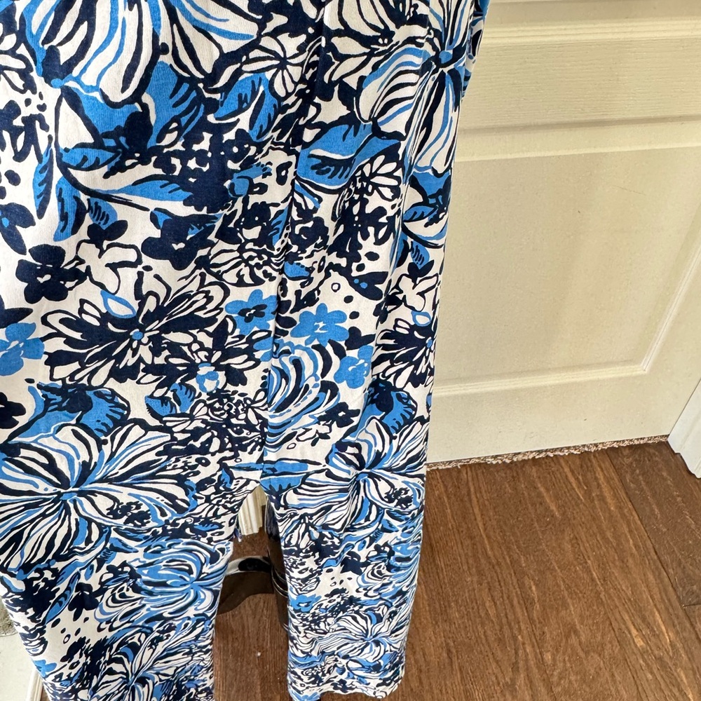 Lilly Pulitzer Sz Large Etta Maxi Dress Blue White Low Tide Navy Pandarama - Picture 9 of 10